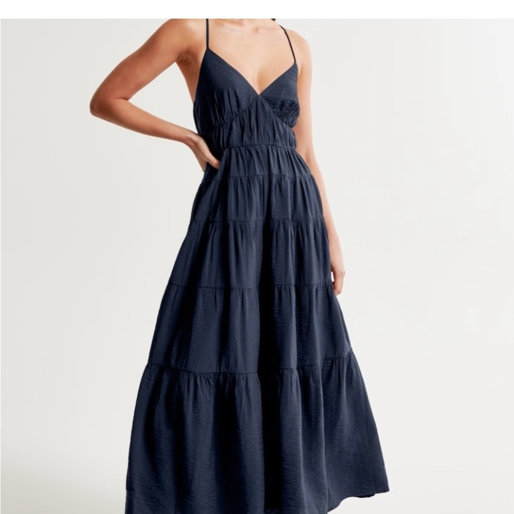 Tiered Navy Blue Maxi Dress